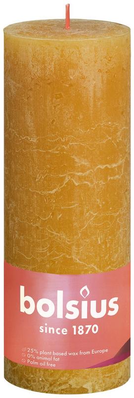 Bolsius Rustiekkaars shine 190/68 honeycomb yellow 1.00 Stuks
