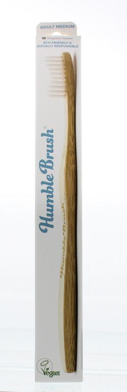 The Humble Co Tandenborstel bamboe medium wit 1.00 Stuks