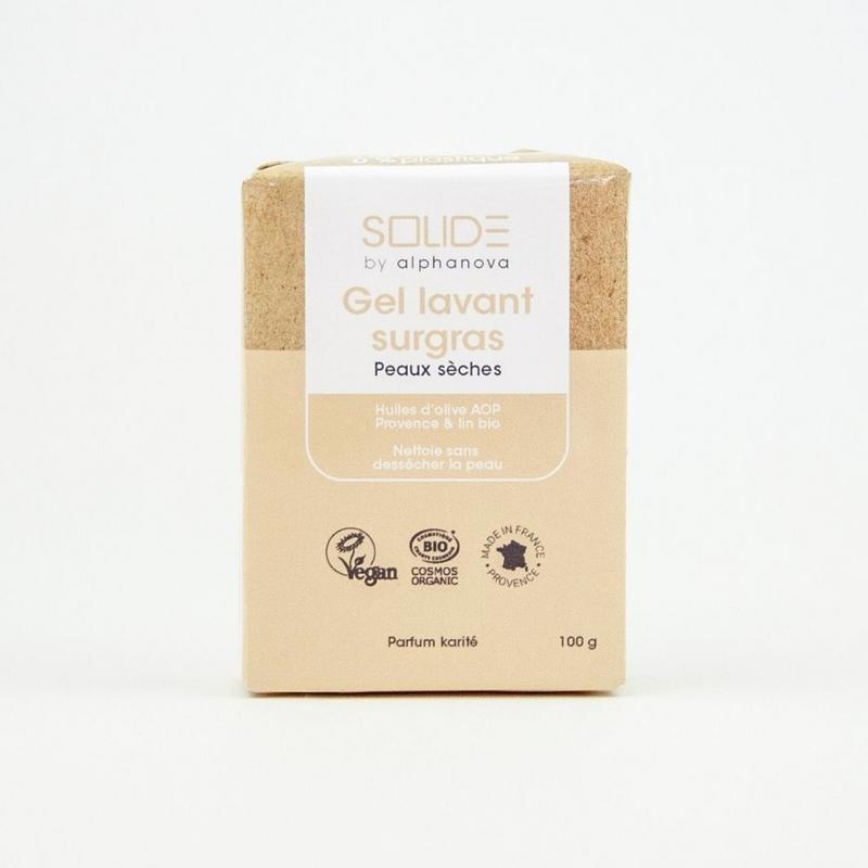 Alphanova Solide Cleansing bar bio  gel droge huid sheabutter 100.00 Gram