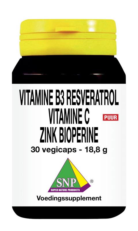 SNP Vitamine B3 resveratrol gebufferde vitamine C zink 30.00 Vegetarische capsules