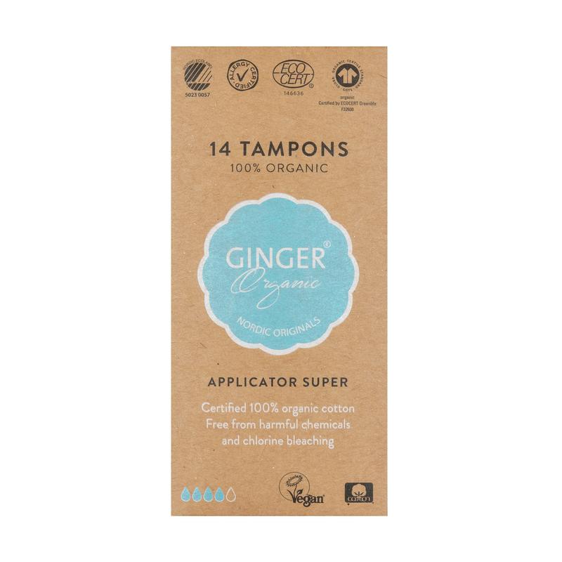 Ginger Organic Tampon super met applicator 12.00 Stuks
