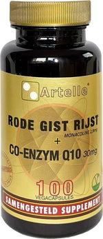 Artelle Rode gist rijst 100mg Q10 30mg 100.00 Vegetarische capsules