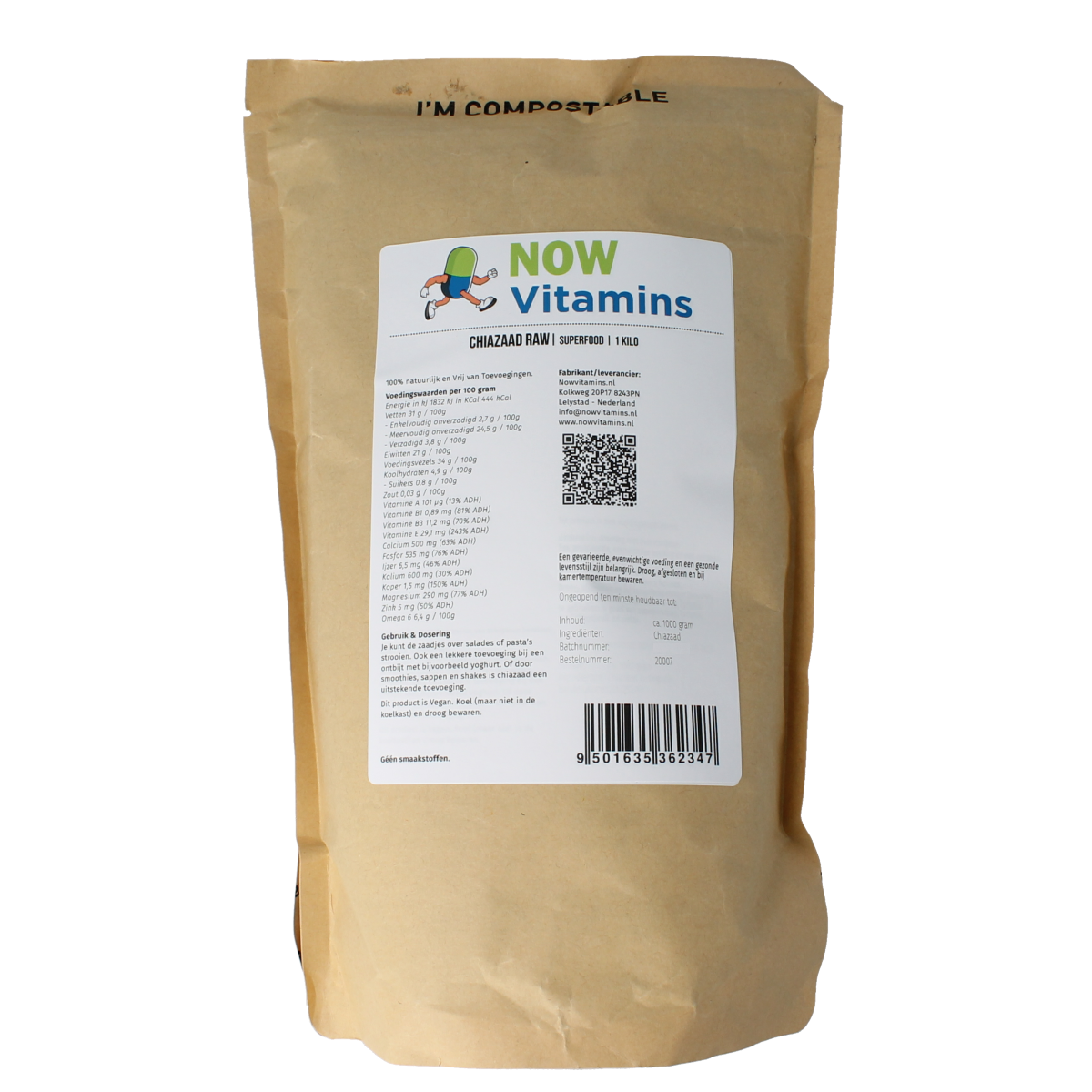 Nowvitamins.nl Chiazaad 1.00 Kilogram