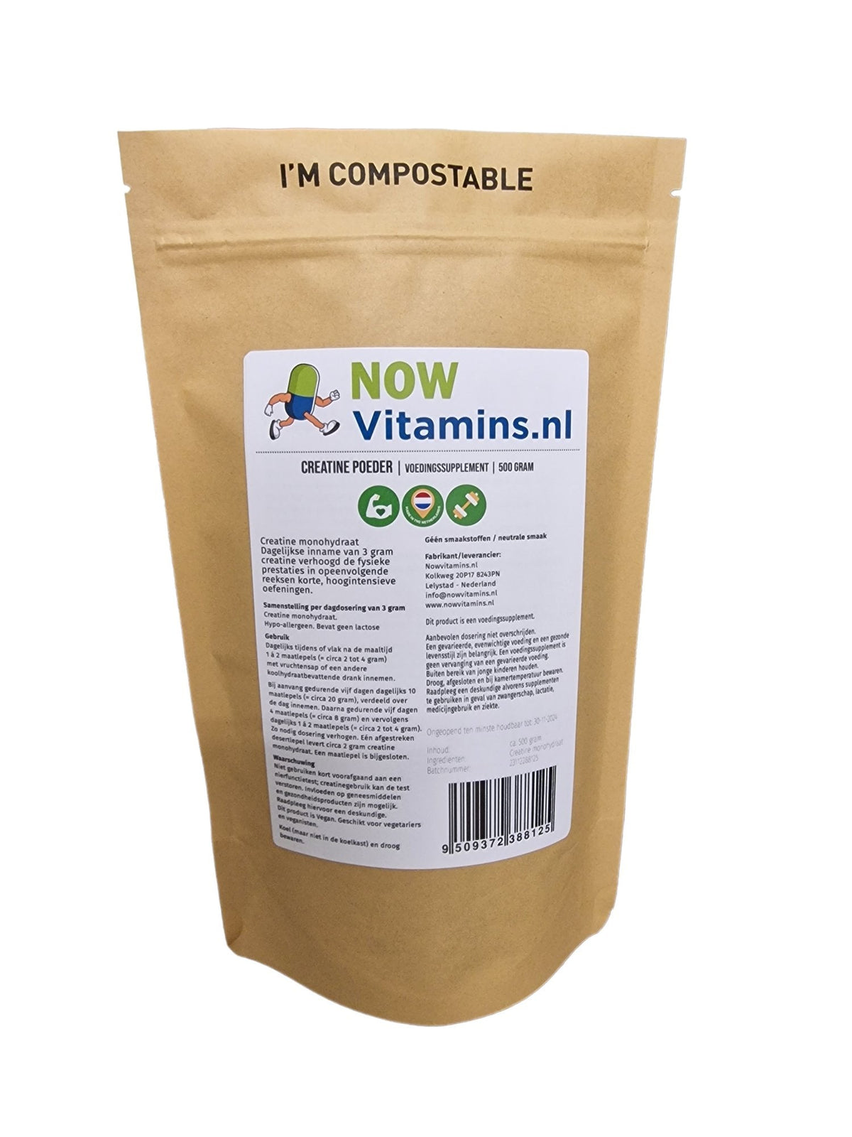 Nowvitamins.nl Creatine monohydraat 250.00 Gram
