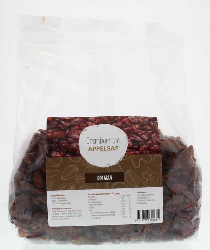 MijnNatuurwinkel Cranberries gezoet met appeldiksap 1.00 Kilogram