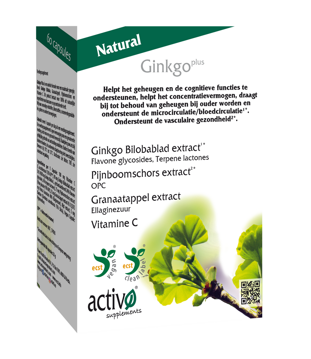 Activo Ginkgo plus 60.00 Vegetarische capsules