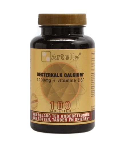 Artelle Oesterkalk 1200mg, calcium + vitamine D3 100.00 Tabletten