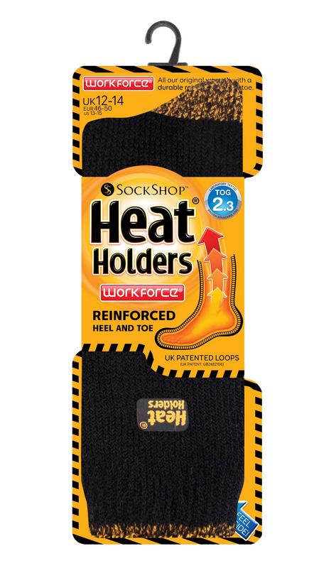 Heat Holders Mens workforce socks maat 12-14 black 1.00 Paar