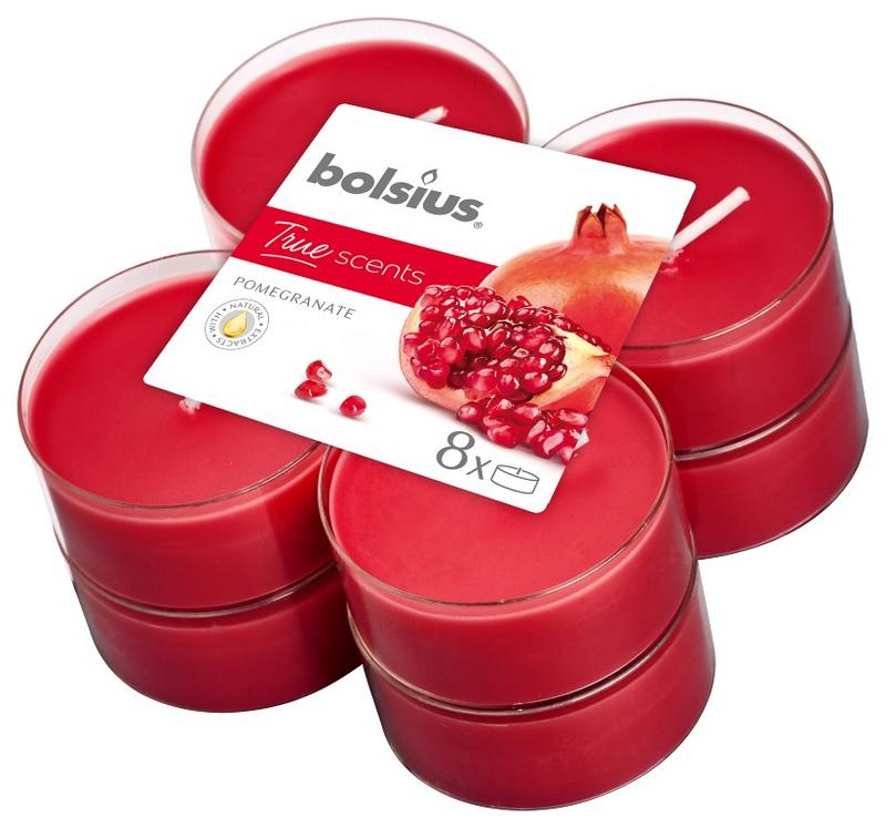 Bolsius True Scents maxilicht pomegranate 8.00 Stuks