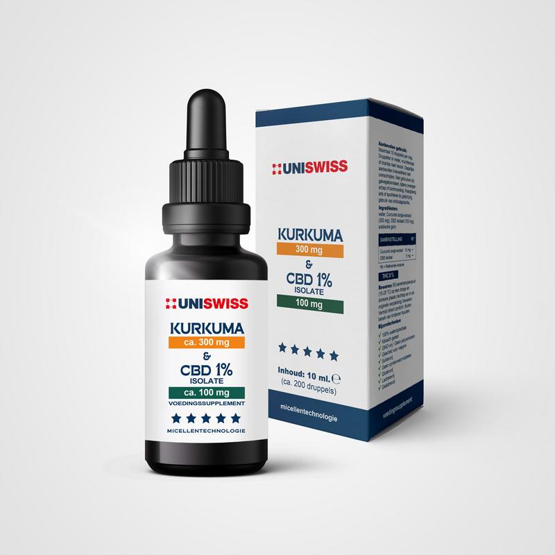 Uniswiss Kurkuma & CBD isolate 1% 10.00 Milliliter
