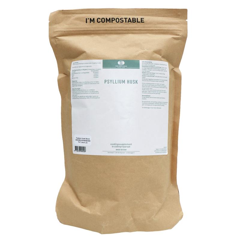 van der Pigge Psyllium husk afbreekbare navulzak 500.00 Gram