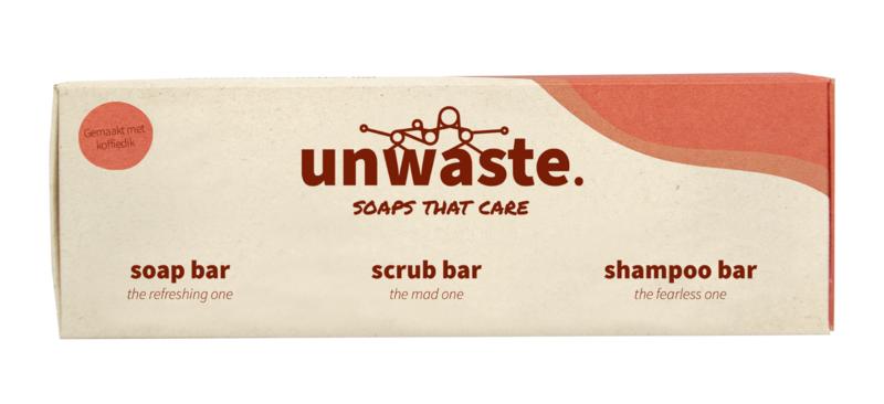 Unwaste  Giftset coffee soap scrub shampoo 1.00 Stuks