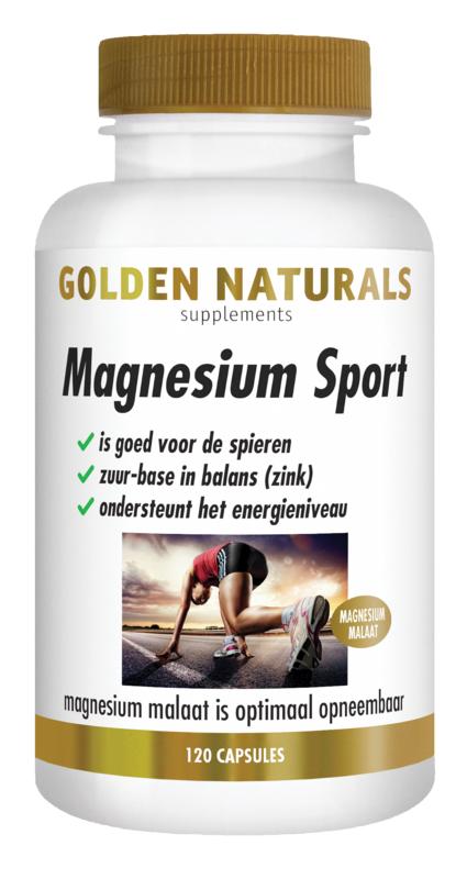 Golden Naturals Magnesium sport 120.00 Vegetarische capsules