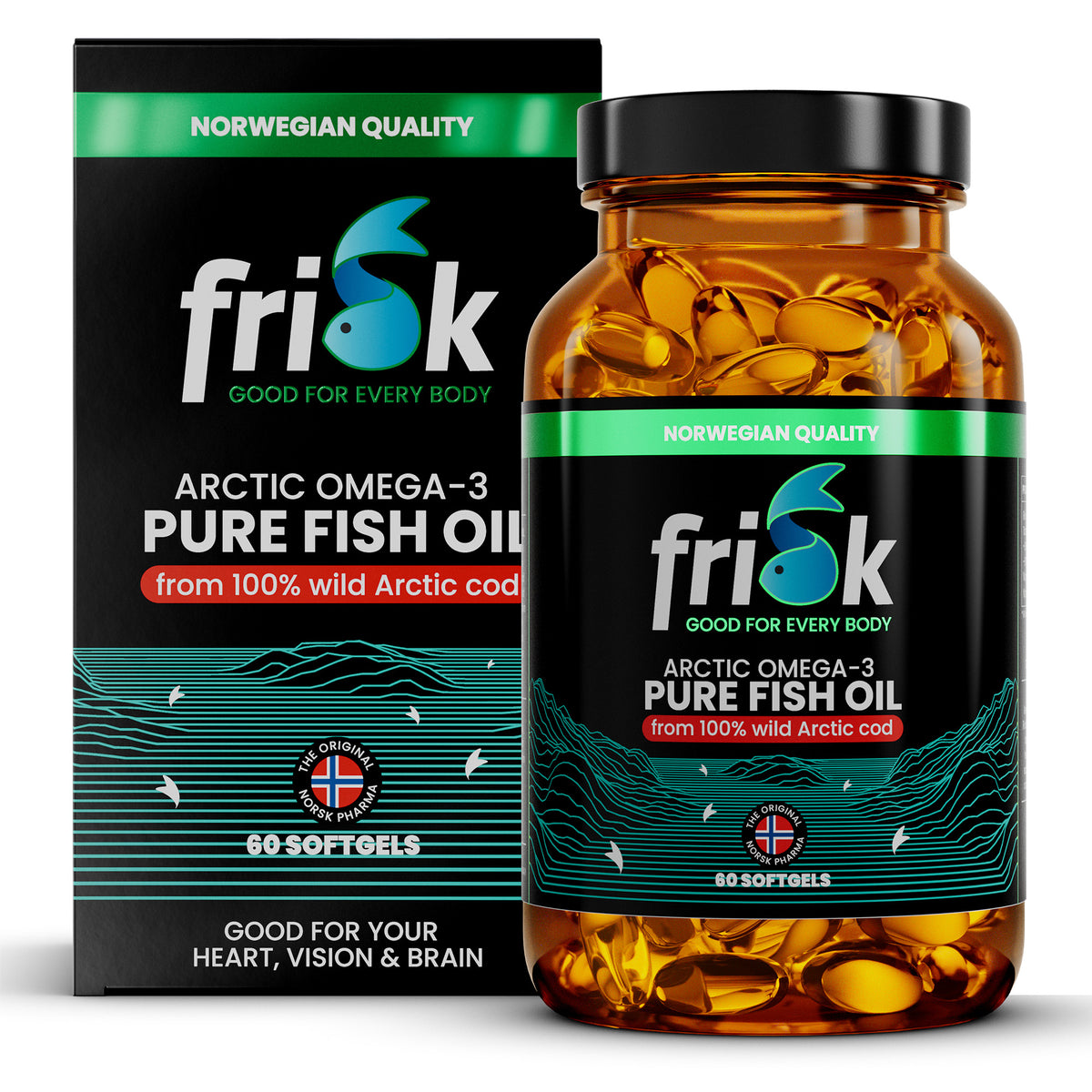 Frisk Omega 3 pure visolie – DHA & EPA 60.00 Softgels